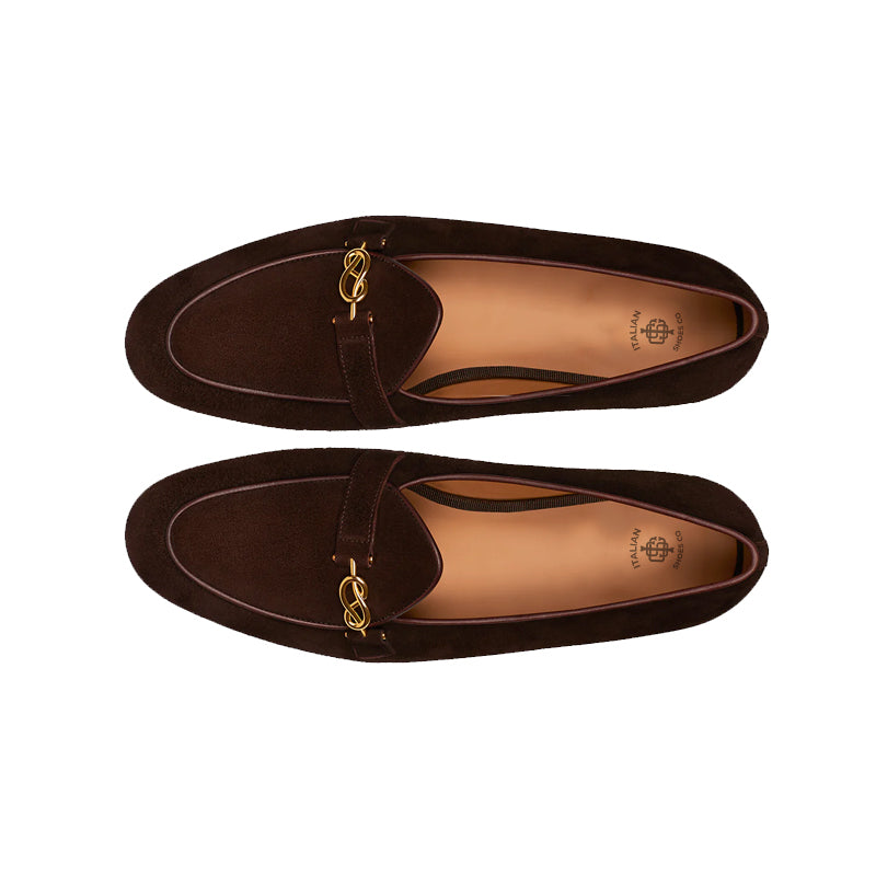 Men's Suede Loafers Sleek Shoe Brown