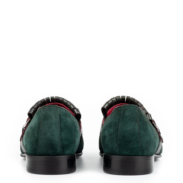 Suede Handmade Leather Single Monk Straps Shoe