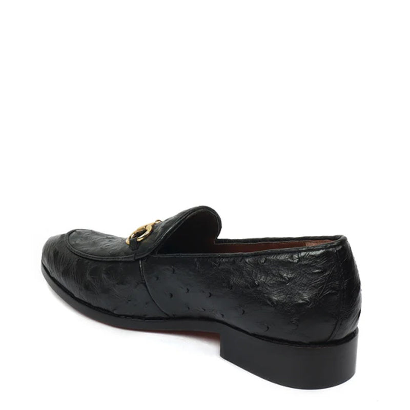 Leather Dot Pattern Horsbit Gold Buckled Loafers