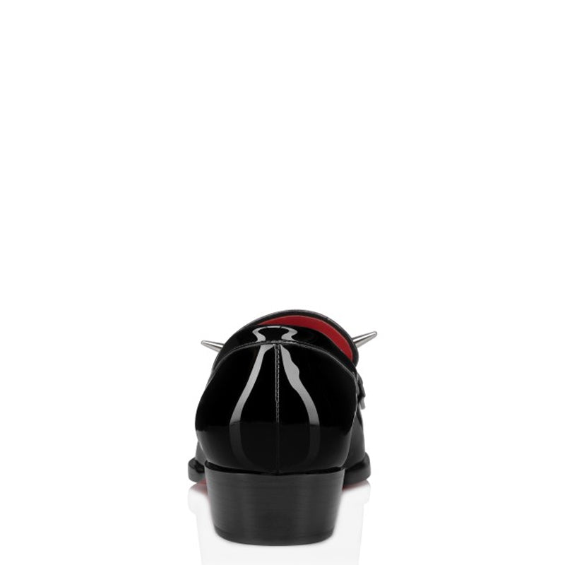 Patent Cuban Heel Shiny Leather Black Loafer