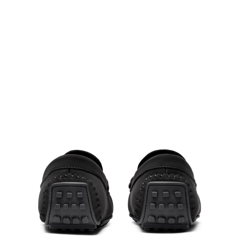 Heritage Style Suede Moc Toe Penny Loafer Black