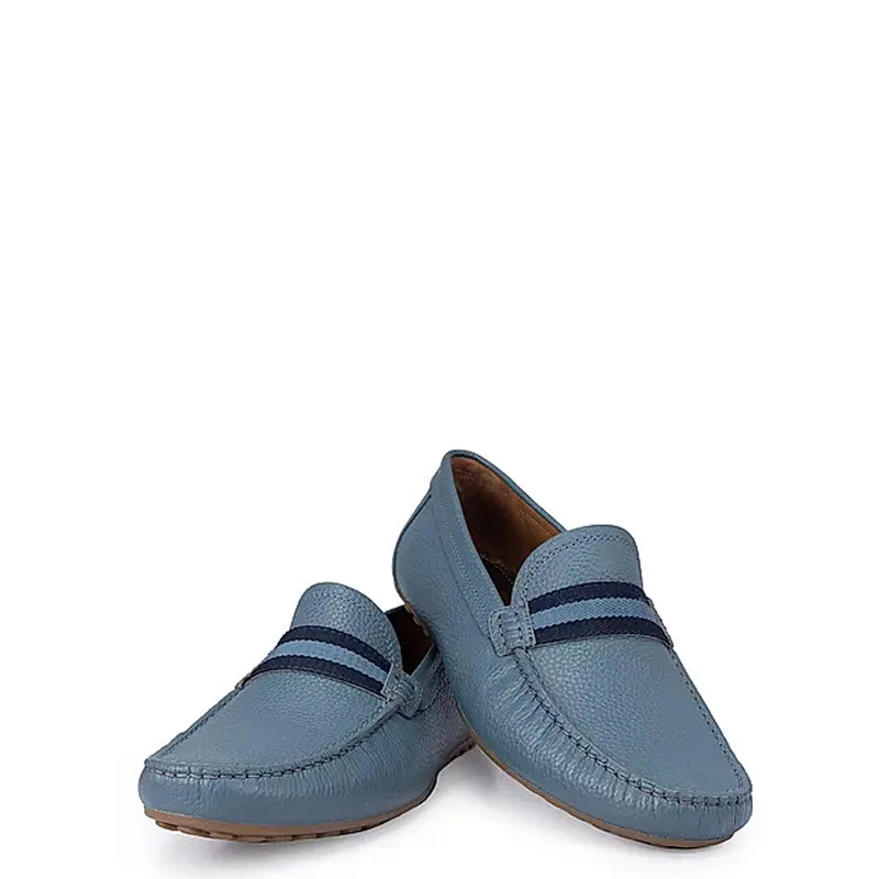 Premium Handmade Leather Moccasins Formal Blue Loafer