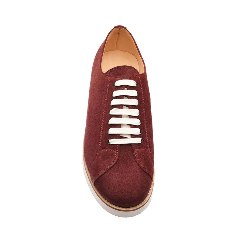 Classic Handmade Suede Lace Up Blue Sneaker