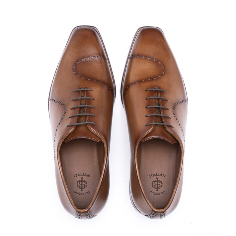 Classic Whole-Cut Leather Formal Oxford Tan Shoe