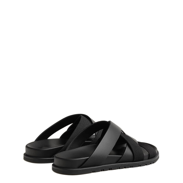 Men Textured Leather Comfort Sandal