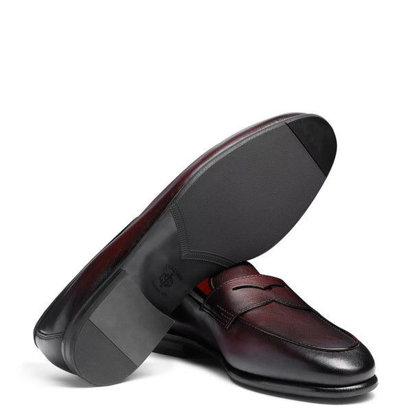 Penny Solid Leather Carlo Burgundy Loafer