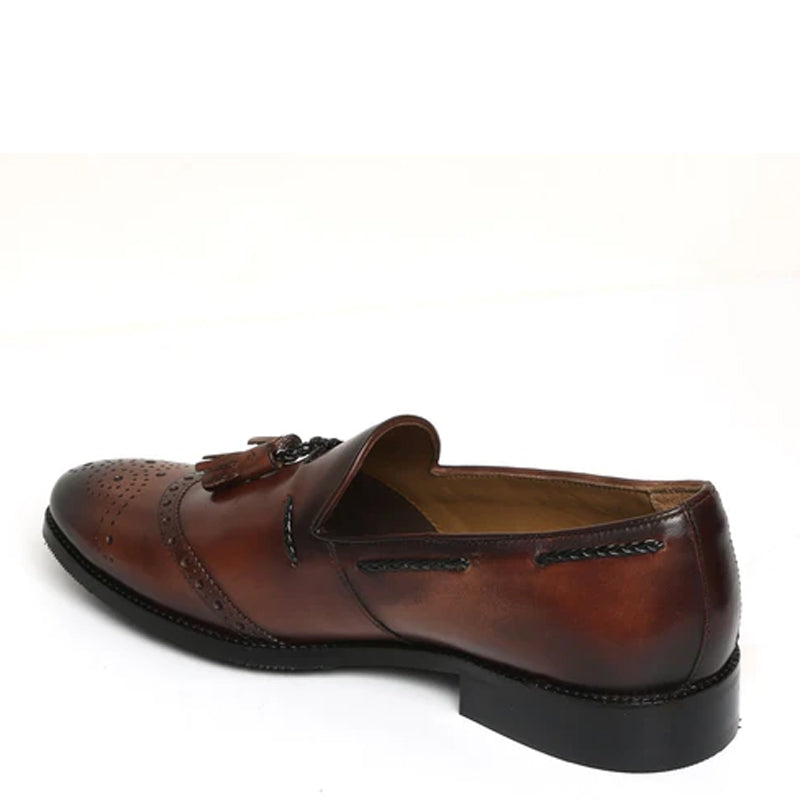 Men Leather Slip On Tassel Loafers