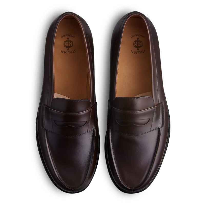 Classic Leather Black Penny Loafer For Men