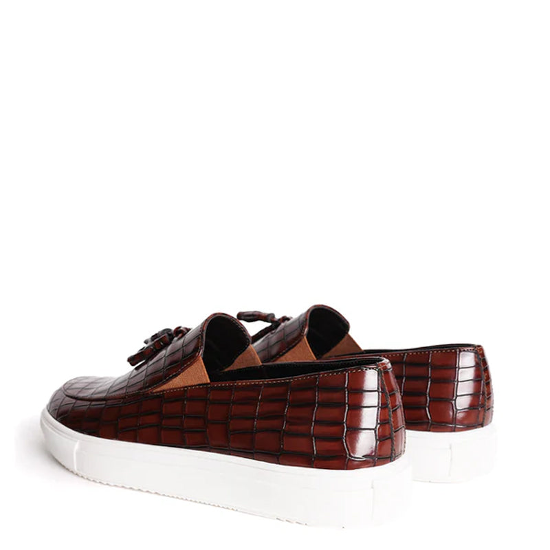 Chic Croc Slip On Leather Loafer