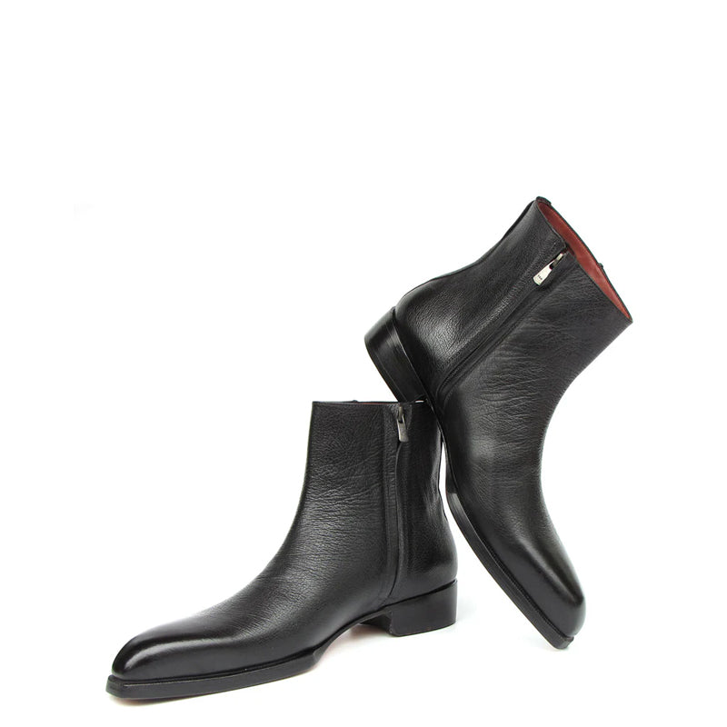 Polished Leather Handmade Side Zipper Boots