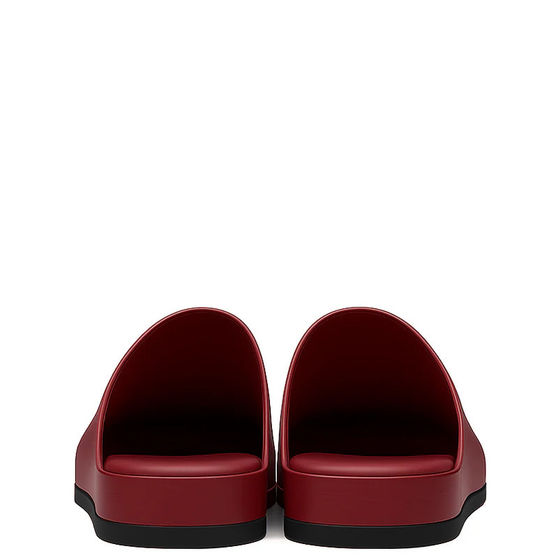 Blue Leather Men Mule