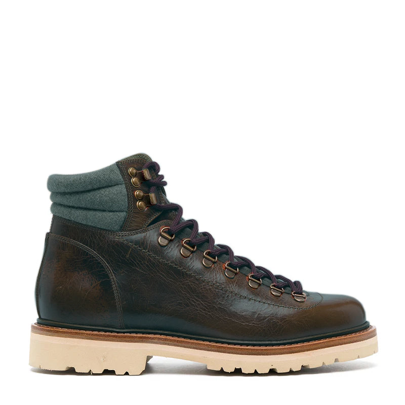 Wine Padded Ankle Lace Up boots