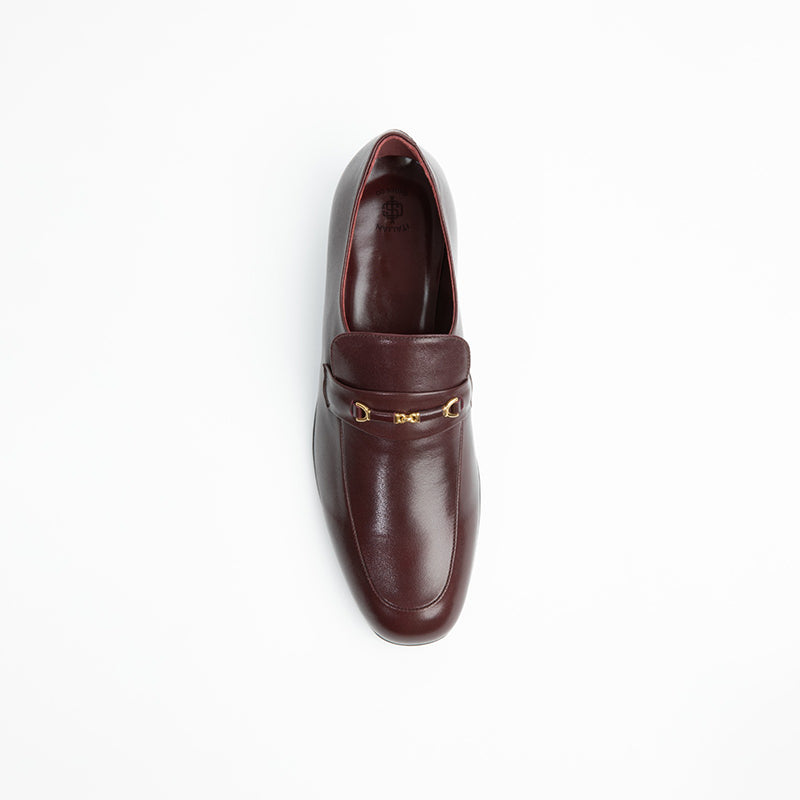Leather Men Horsebit Loafers Shoes With Buckle