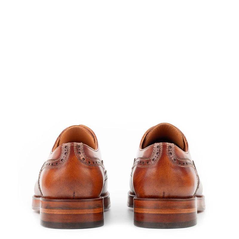 Classic Design Wingtip Pure Leather Oxford Shoe Blue