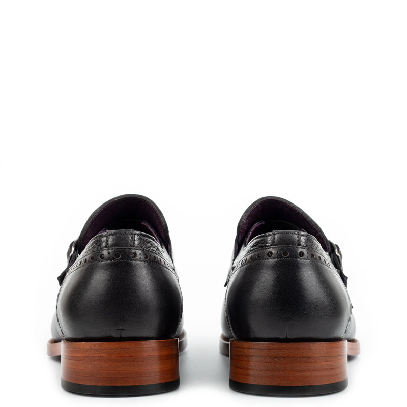 Custom Handmade Leather Double Monk Strap Shoe Brown