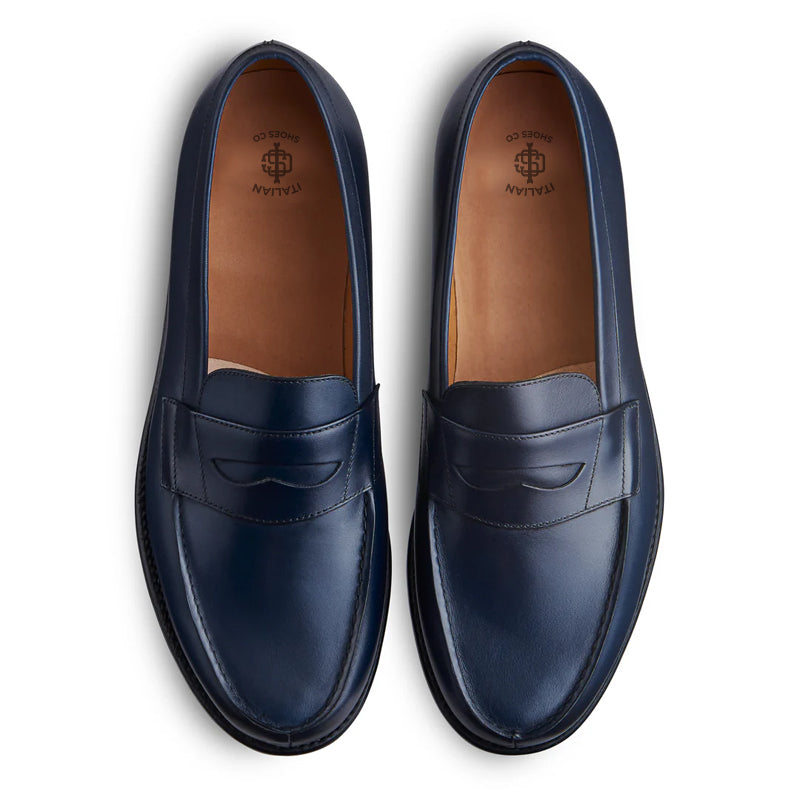 Classic Leather Black Penny Loafer For Men