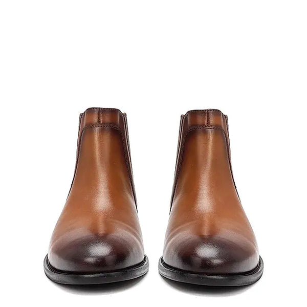 Mid Top Plain Leather Handmade Stylish Chelsea Boots