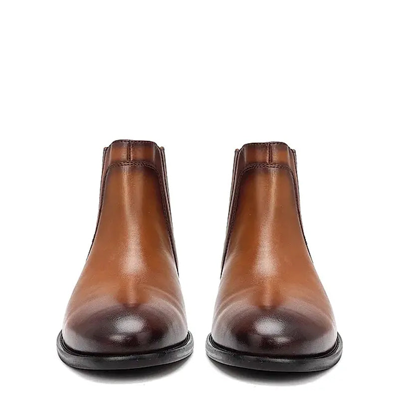 Mid Top Plain Leather Handmade Stylish Chelsea Boots