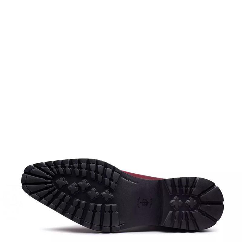 Patina Grey Wholecut Shiny Leather Derby Ankle Boots