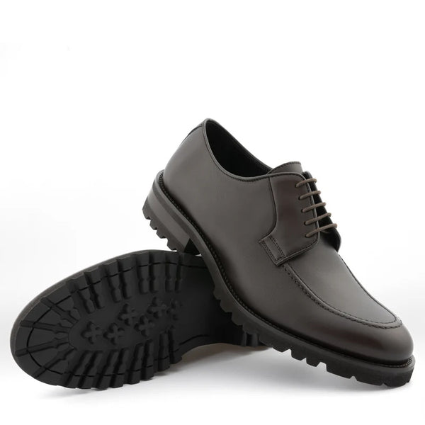 Men Classic Plain Solid Leather Derby Shoe