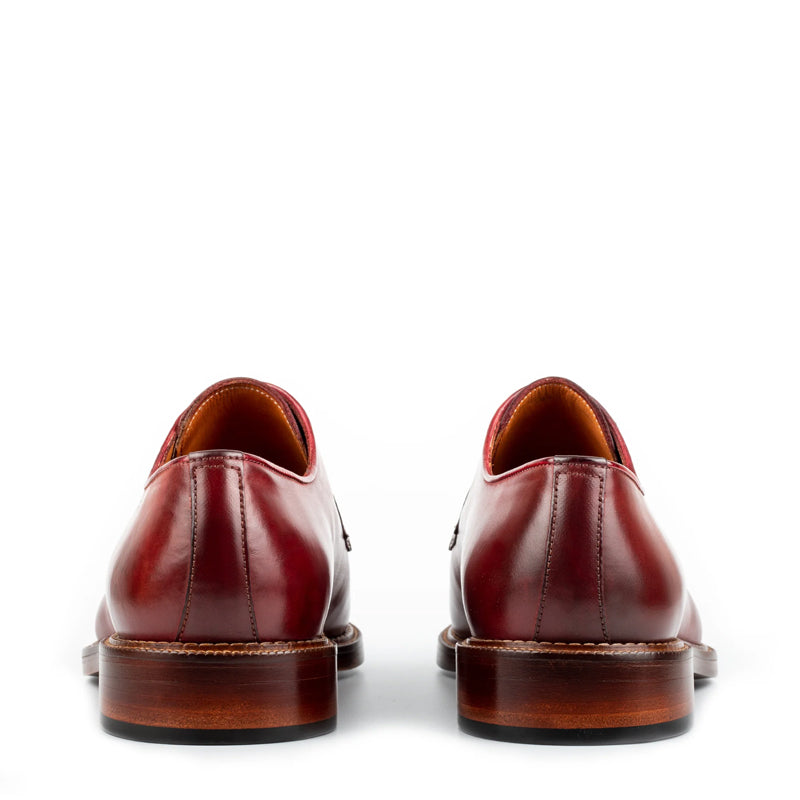 Handpainted Crust Leather Split Toe Derby Shoe Black