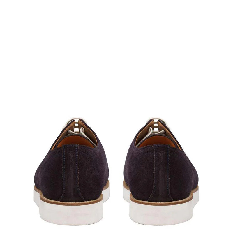 Classic Handmade Suede Lace-Up Blue Sneaker