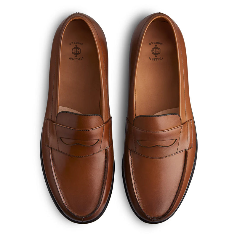 Classic Leather Black Penny Loafer For Men
