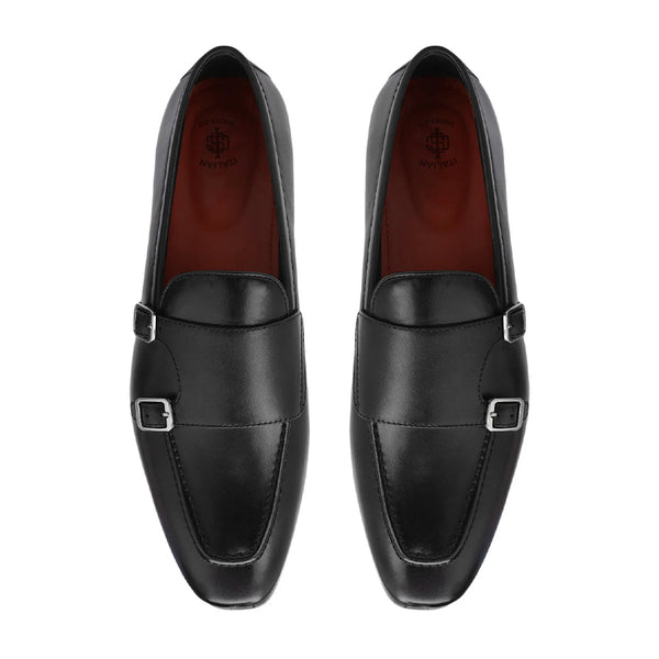 Men Classic Handmade Leather Double Monk Shoes