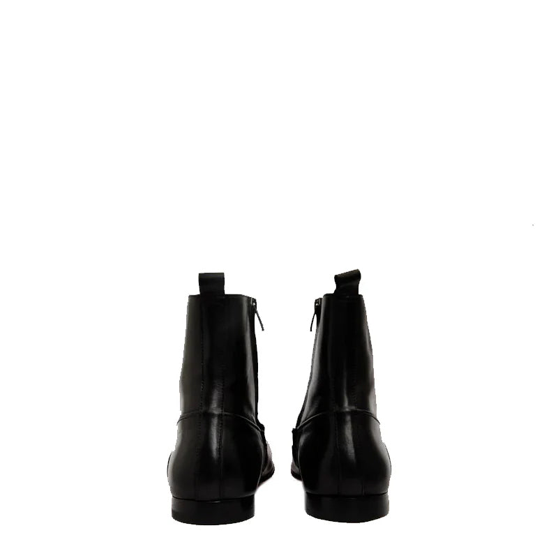 Black Suede Zip-Up Dress Men Boot