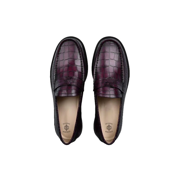 Men s Round Toe Croc Loafers