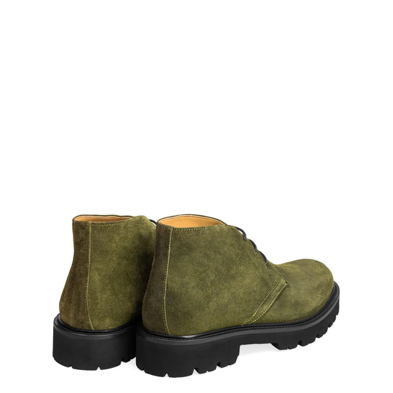 Suede Luxury Solid Leather Chukkas Boot Olive Green