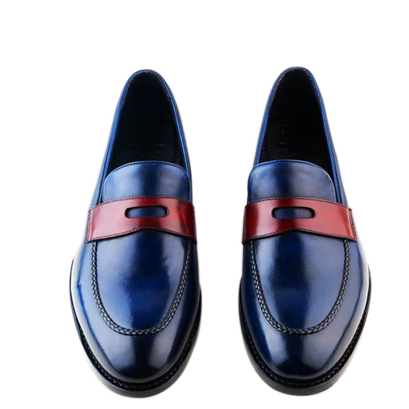 Cardiff Blue Burgundy Men's Shoe