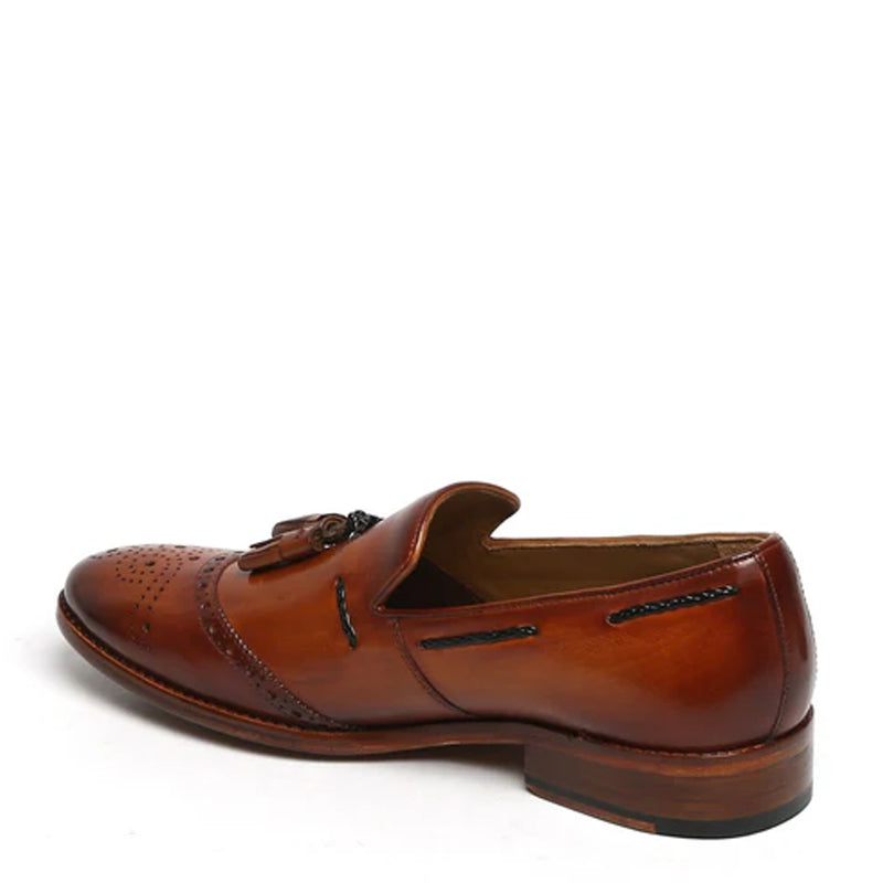 Men Leather Slip On Tassel Loafers