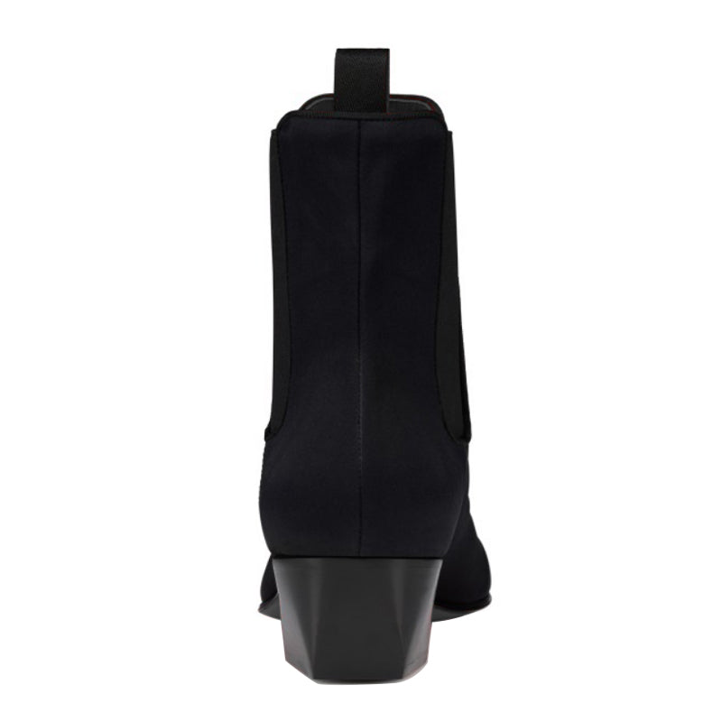 Luxury Chelsea Pointed Toe Boot with Low Block Heel