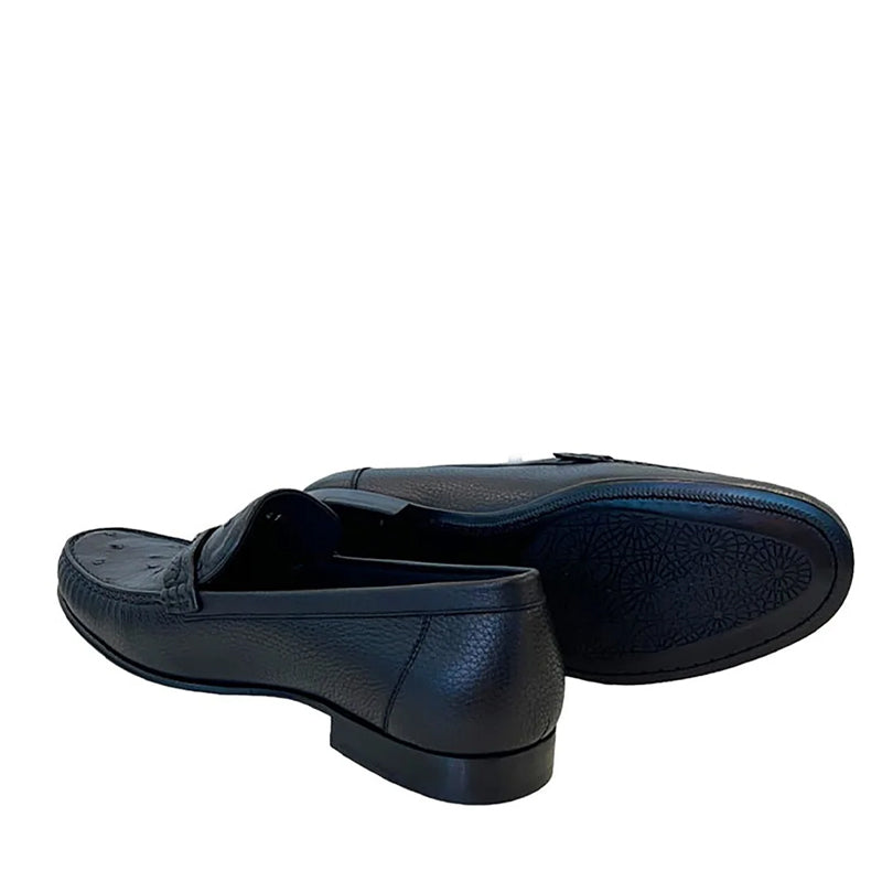 Exotic Ostrich Deer Skin Moccasins Loafers