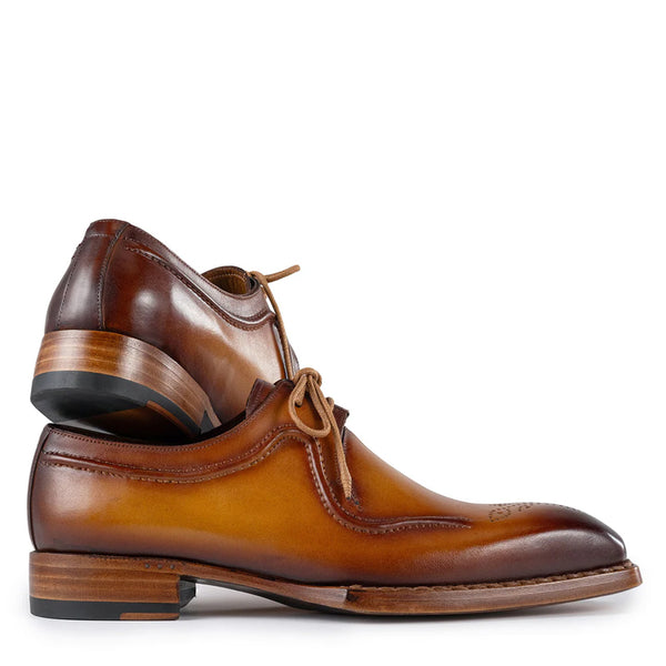 Men Solid Leather Wingtip Derby Shoes