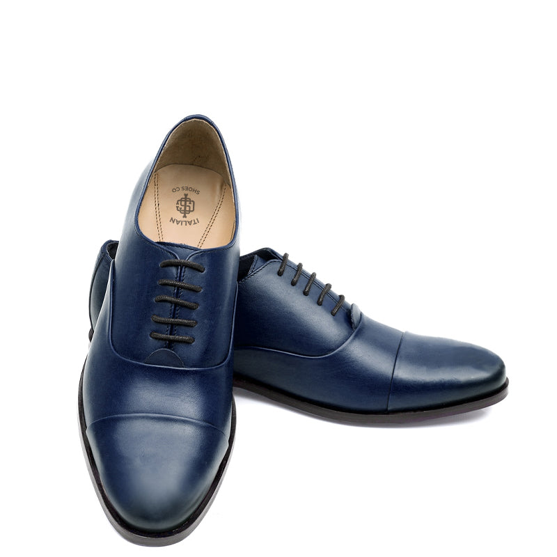 Polished Leather Captoe Plain Oxford Shoe Dark Brown