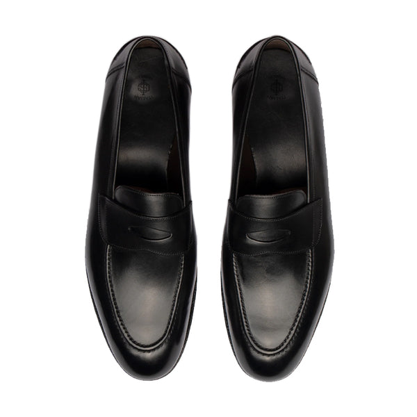 Polished Plain Leather Penny Loafer For Men