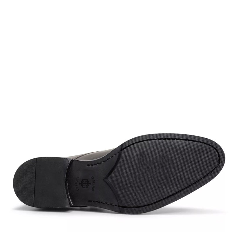 Patina Handmade Leather Double Monk Ankle Boot Black