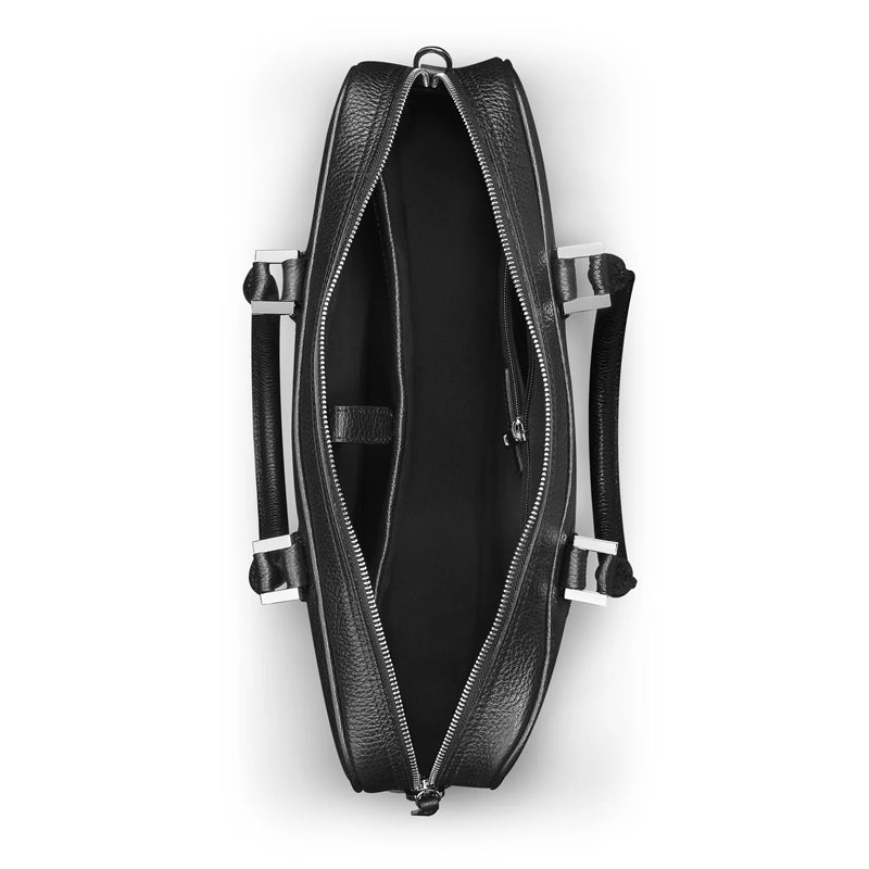 Men s Premium Leather Black Luxe Briefcase
