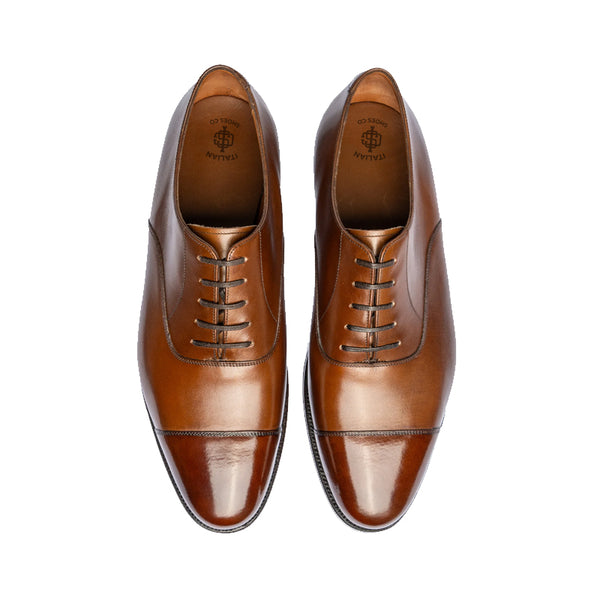 Classic Design Captoe Plain Leather Oxford Shoe