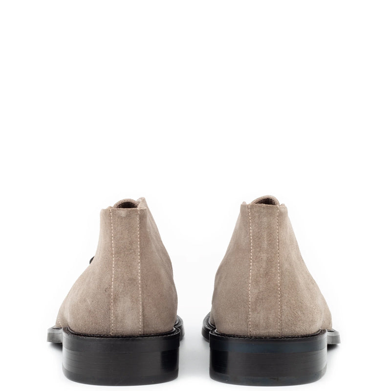 Men Mid Top Solid Suede Leather Chukkas Boot Black