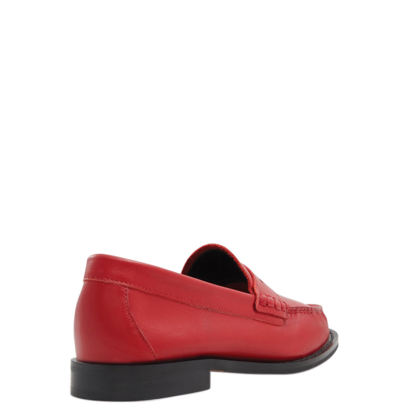 Classic Penny Leather Red Loafer For Men