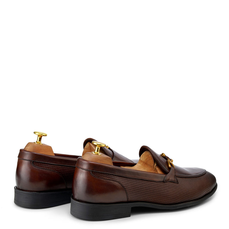 Classic Side Hook Leather Black Loafer