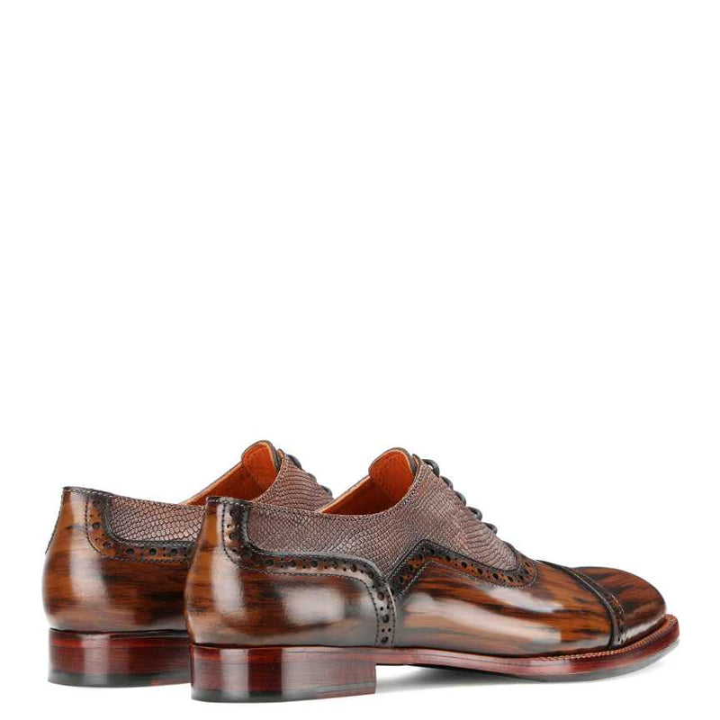Premium Captoe Shiny Leather Oxford Brown Shoes