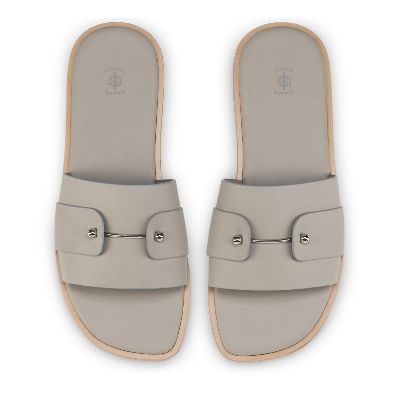 Men Slip On Brown Leather Comfort Sandal