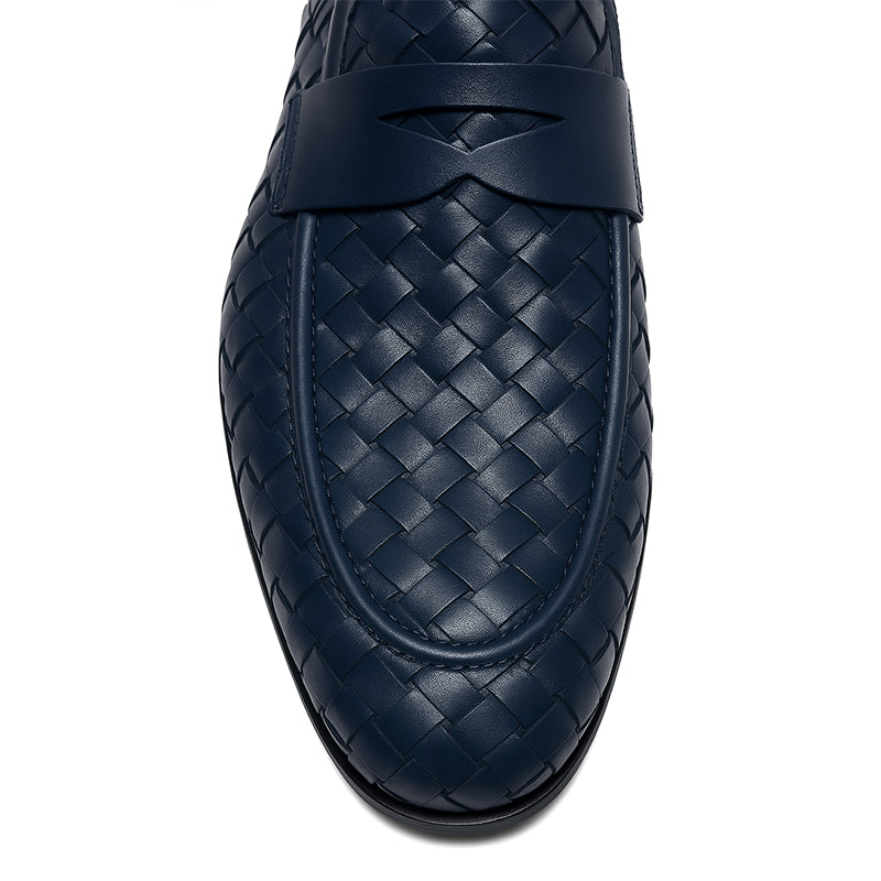 Woven Texture Leather Loafer for Men