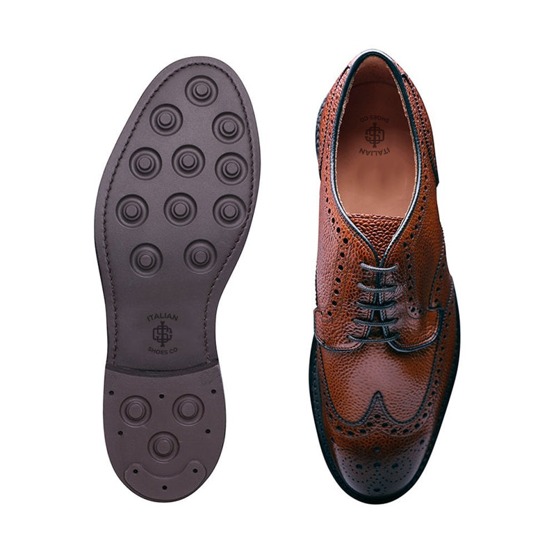 Men Handmade Leather Formal Derby Tan Shoe