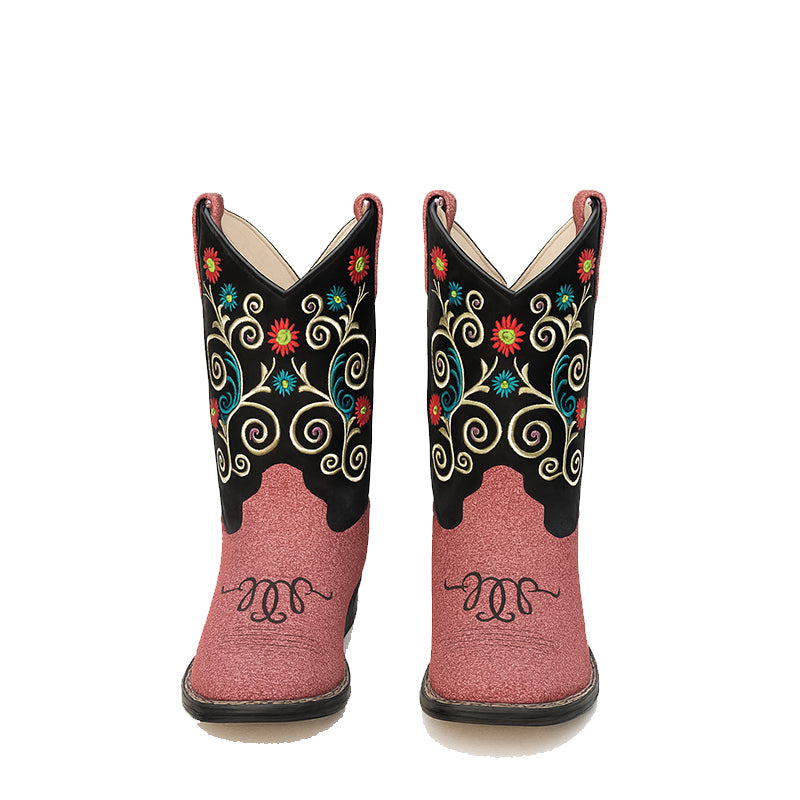 Western Bold Embroidery Cowboy Boots