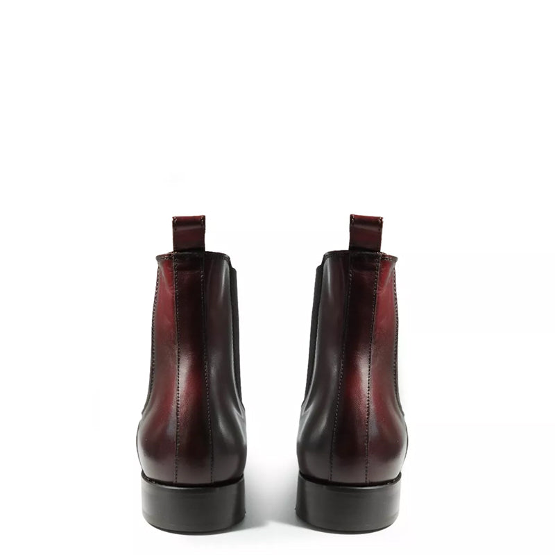 Premium Pure Solid Leather Chelsea Boot Burgundy